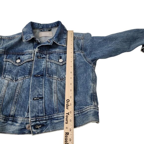 Everlane Jacket Womens XS Blue The Shrunken Denim Cropped Fit Tailored Cotton - Picture 7 of 7